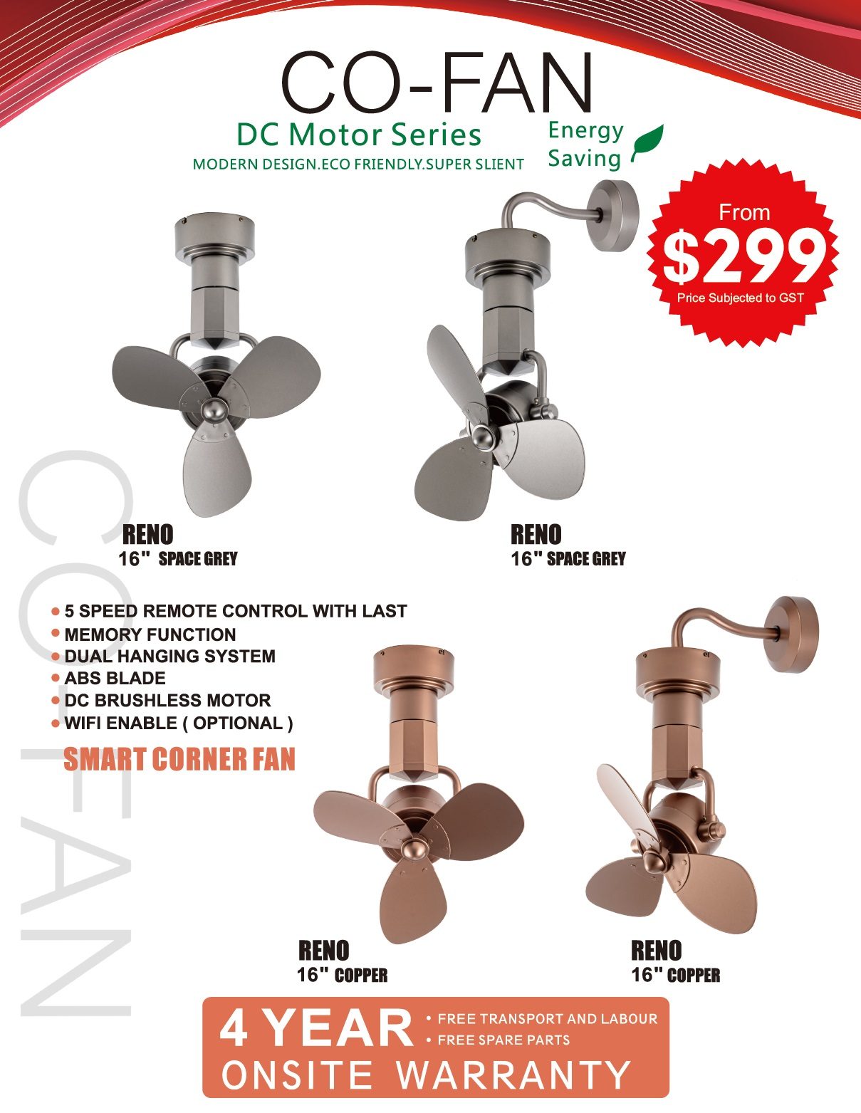 FANCO RENO Smart Corner Fan