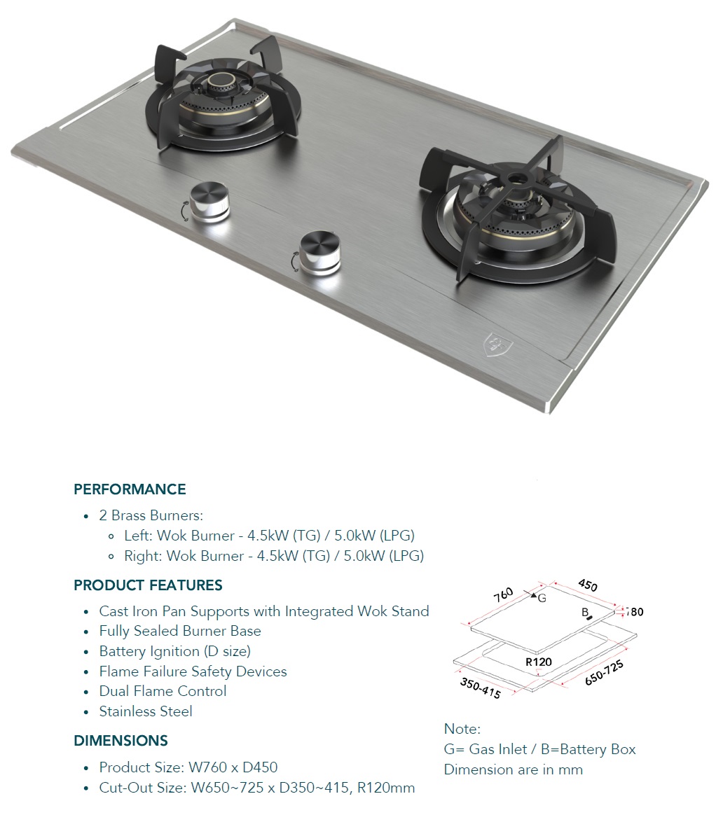 EF Stainless Steel Cooker Hob EFH 2764 WT VSB