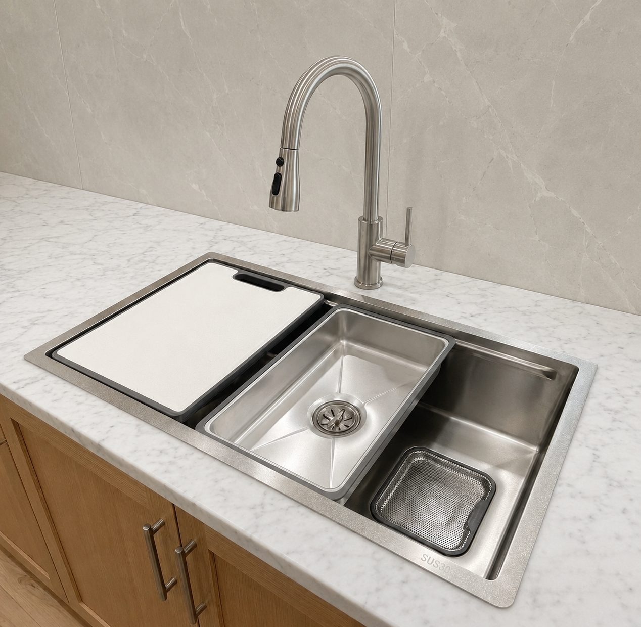 Stainless Steel Workstation Kitchen Sink KS-6845NHC SS