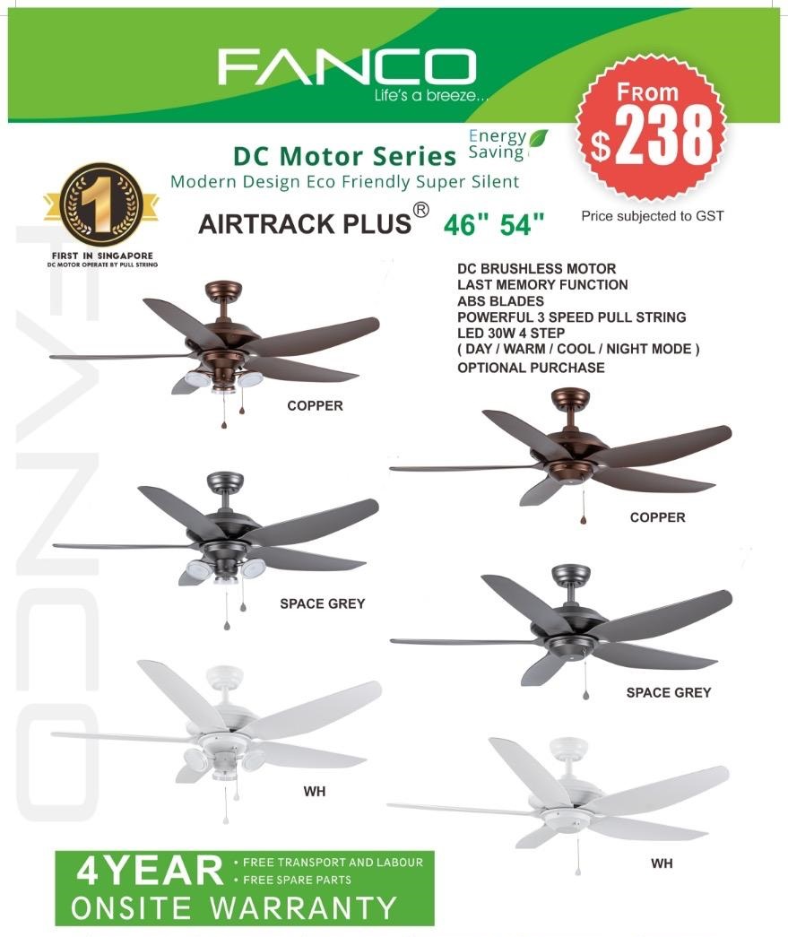 FANCO AIRTRACK PLUS Ceiling Fan 46 & 54 Inch