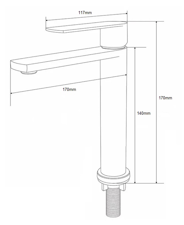 BOSHSINI Stainless Steel Cold Basin Tap BS-906 view 2