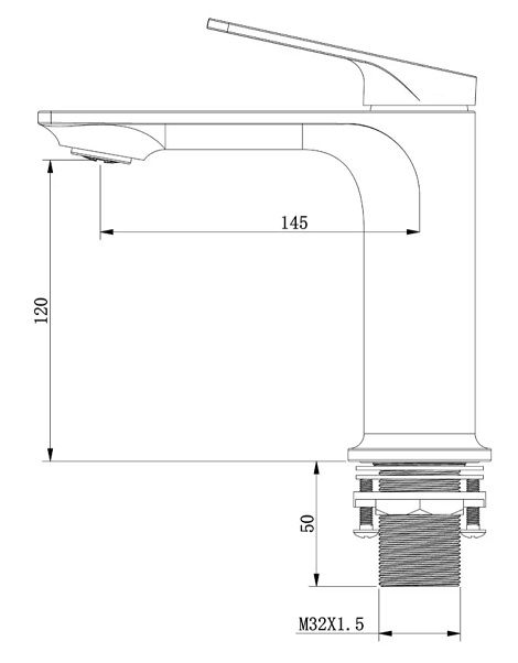 BOSHSINI Stainless Steel Basin Mixer Tap BS-132 GM view 2