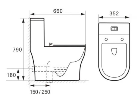 AALTO Double Vortex Water Closet AL8090B view 2