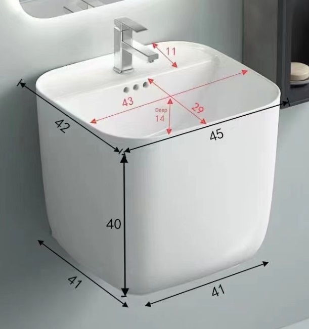 AALTO Wall Hung Wash Basin 8201 view 4