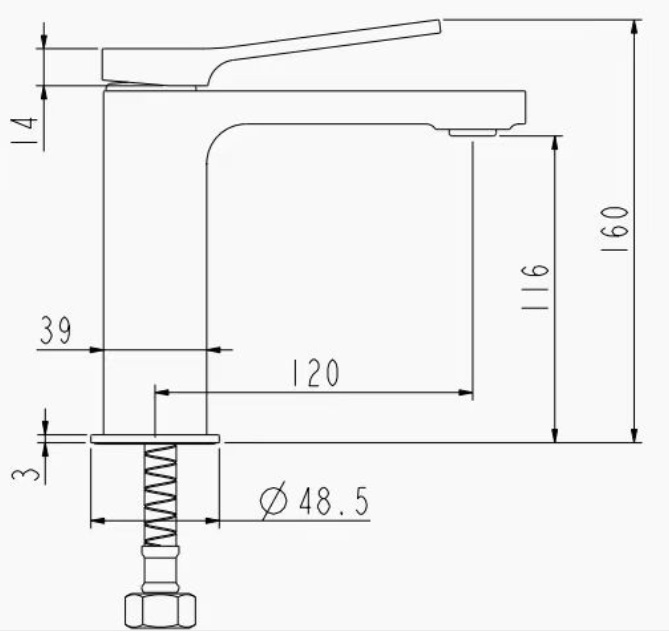 AALTO Cold Water Basin Tap 1302AC view 2