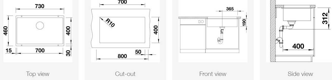 BLANCO SUBLINE 700-U Undermount Sink view 2