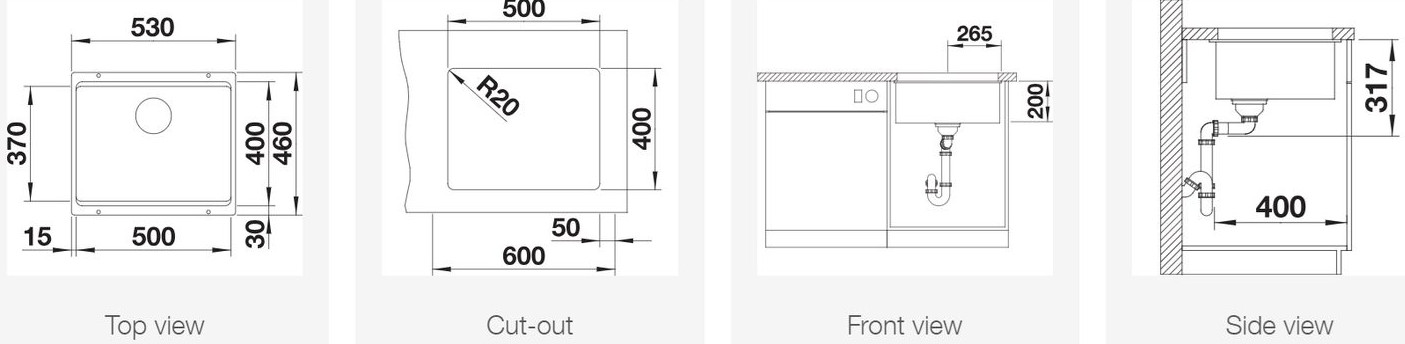 BLANCO ETAGON 500-U Undermount Kitchen Sink view 3