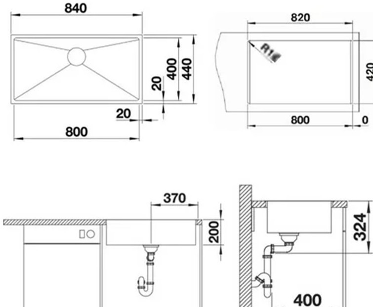 BLANCO Quatrus 800-IU Undermount Sink view 2