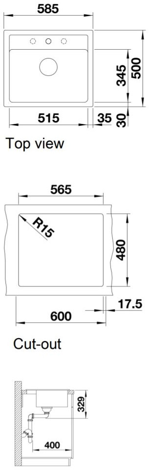 BLANCO LEGRA 6 Top Mount Single Bowl 585MM Granite Sink view 3