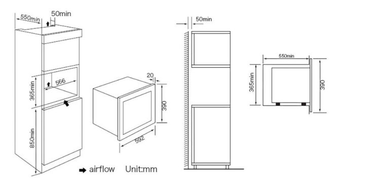 Tecno Built-In Microwave with Grill TMW-58BI view 5