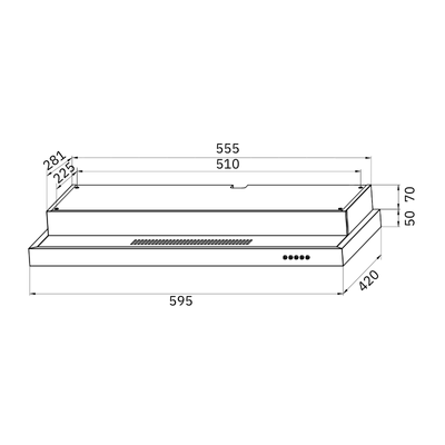 EF 60cm Semi-Integrated Cooker Hood EFCH-6201T-SS view 2