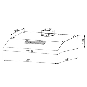 EF 60cm Slim Cooker Hood EFCH-6105T-SS view 3