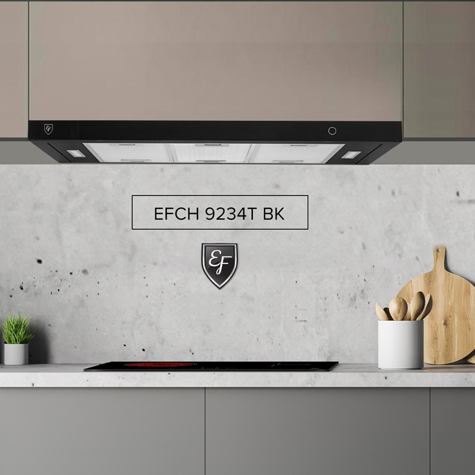 EF 90cm Cooker Hood EFCH-9234T-BK Matte Black view 4