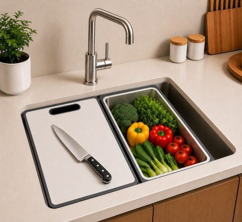 BATHAR Stainless Steel Workstation Kitchen Sink KS-6845NHC SS