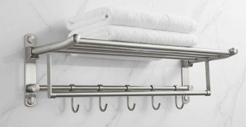 NOBEL Swivel Towel Rack With Hooks - AT-8033-SS